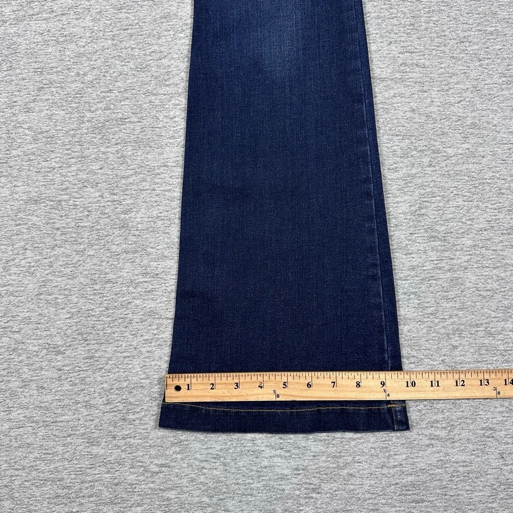 Spanx Jeans Womens Size Large Tall Flare Blue Pull On Stretch Shaping Denim